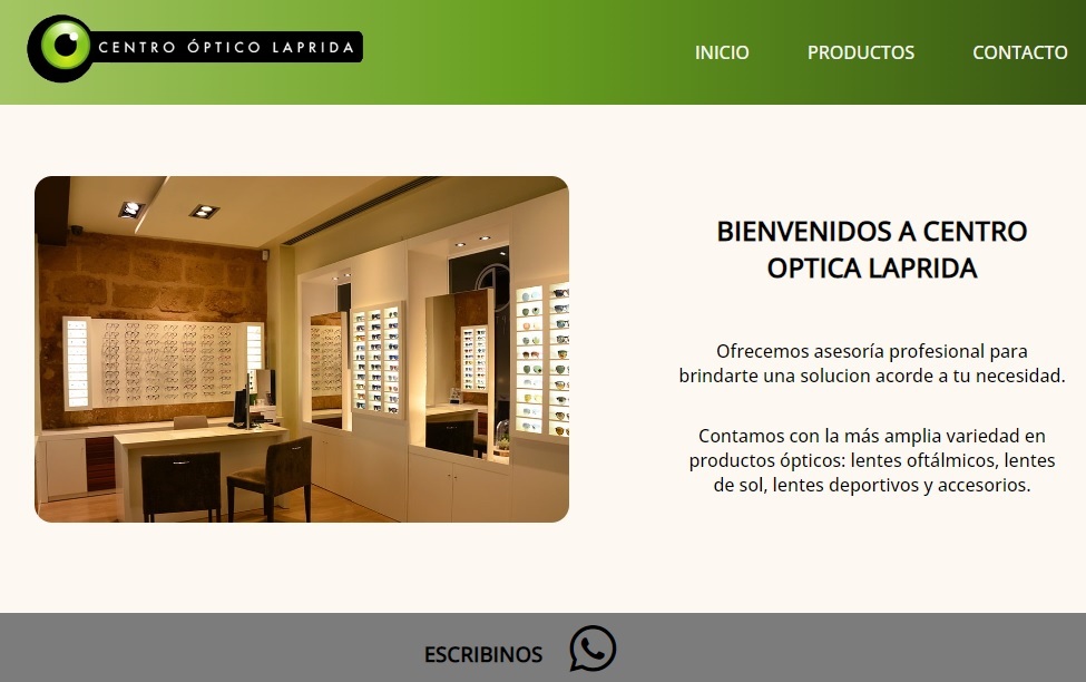 Imagen del proyecto web para local